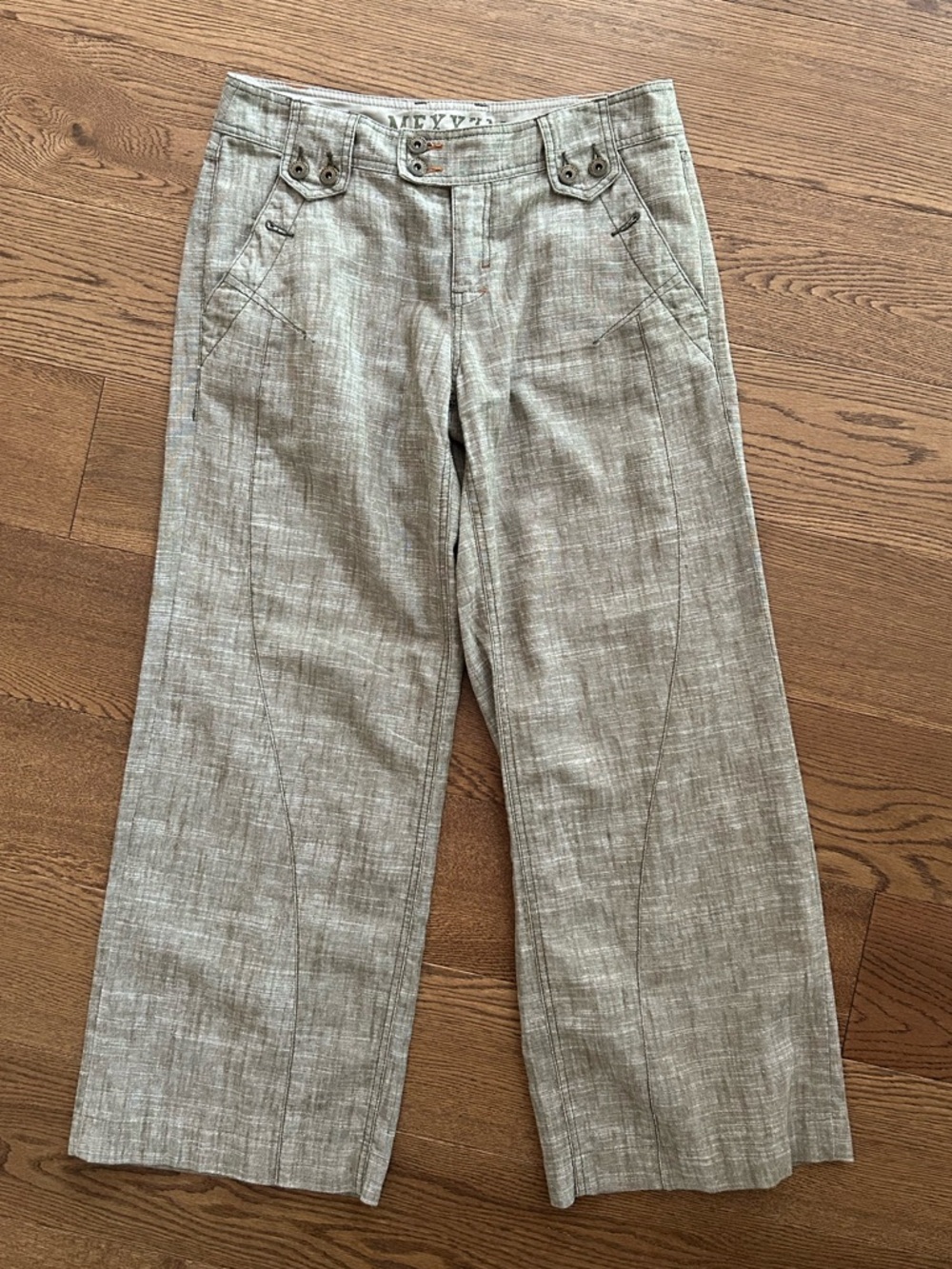 Vintage MEXX Beige Wide-Leg Linen Blend Pants